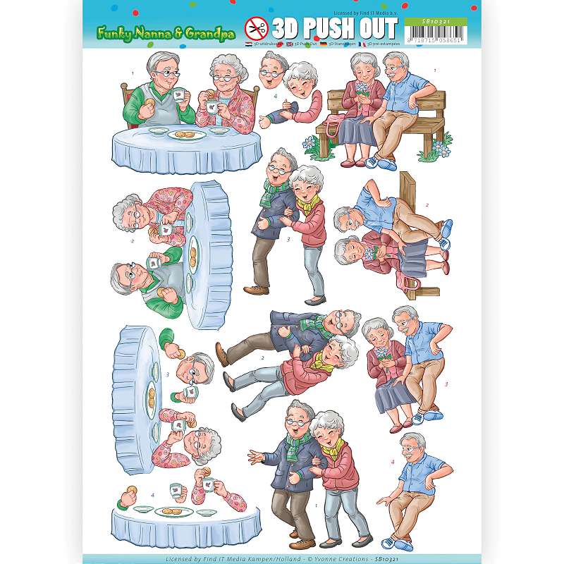 Find It Yvonne Creations Funky Nanna's Punchout Sheet Happy Together