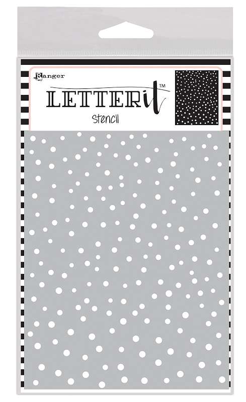 Ranger Letter It Background Stencil 4.75"X6" Dancing Dots