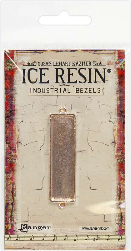 Ice Resin Industrial Bezel Collection Rose Gold Rectangle-Medium