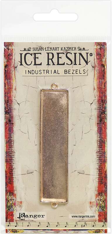 Ice Resin Industrial Bezel Collection Rose Gold Rectangle-Large