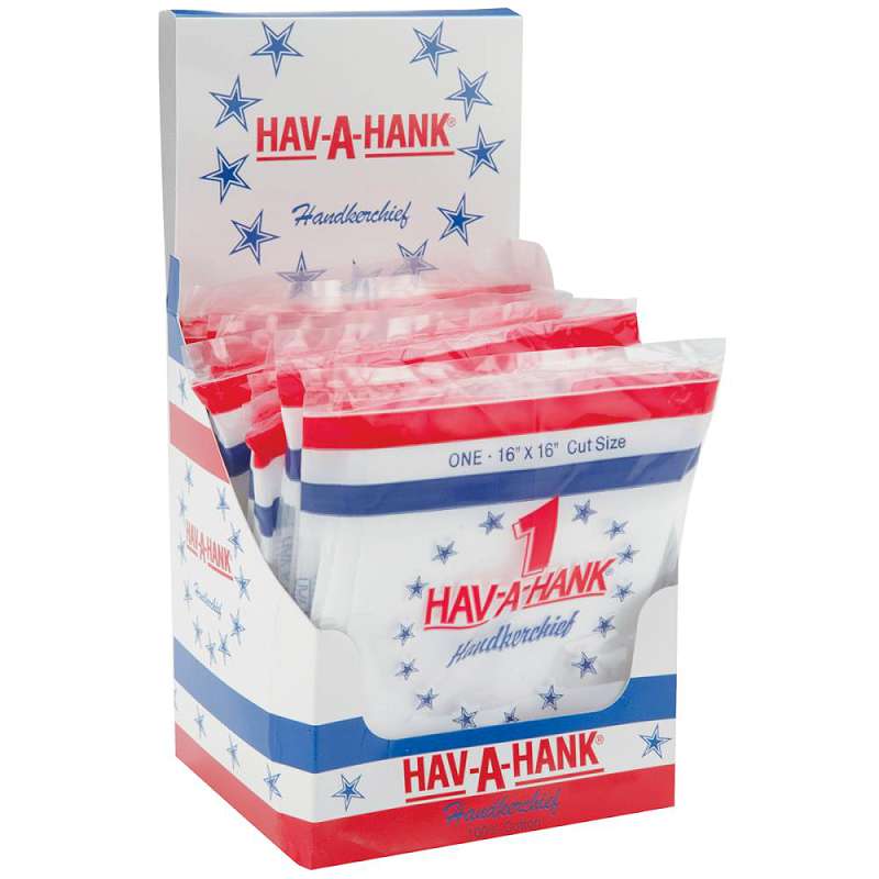 Hav-A-Hank Handkerchiefs 16"X16" 12pc Display-White