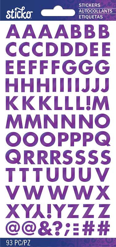 Sticko Iridescent Alphabet Stickers Magenta Hoedown Small