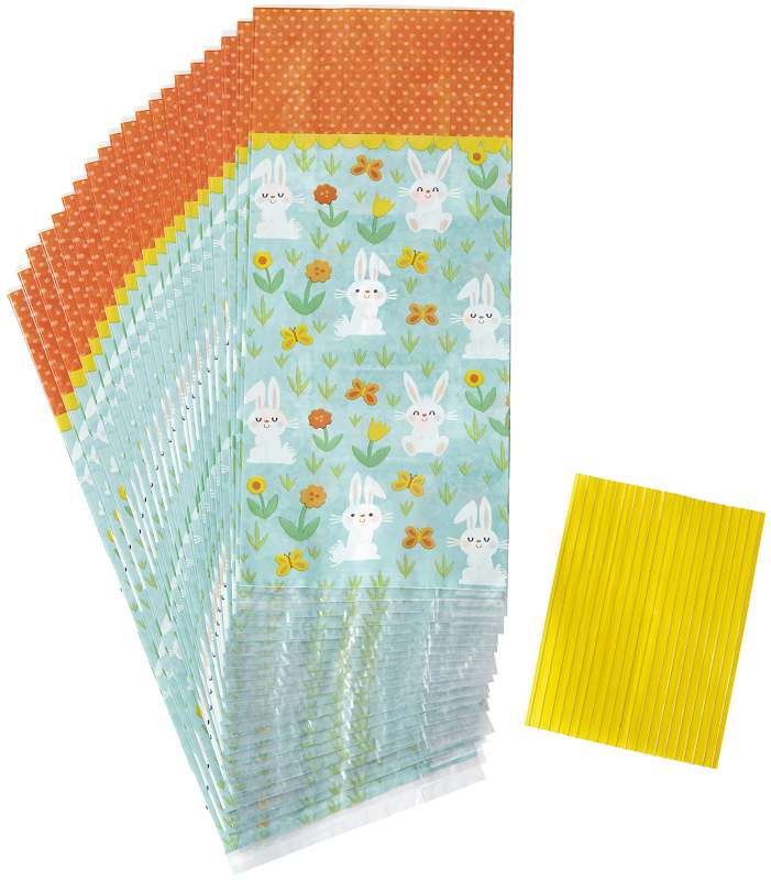 Treat Bags W/Ties 20/Pkg Bunny