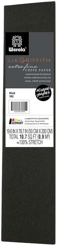 Extra Fine Crepe Paper 19.6"X78.7" Black