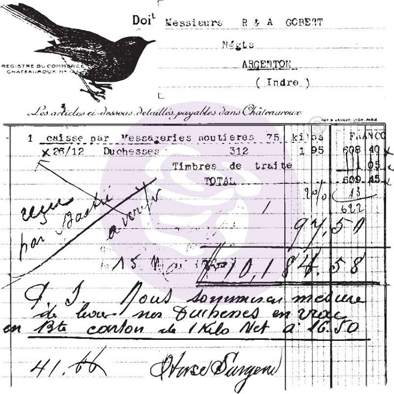 Finnabair Clear Stamp 2.5"X2.5" Old Receipt