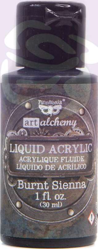 Finnabair Art Alchemy Liquid Acrylic Paint 1 Fluid Ounce Burnt Sienna