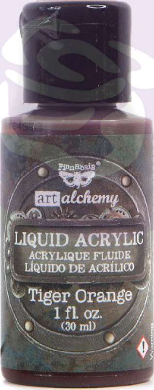 Finnabair Art Alchemy Liquid Acrylic Paint 1 Fluid Ounce Tiger Orange
