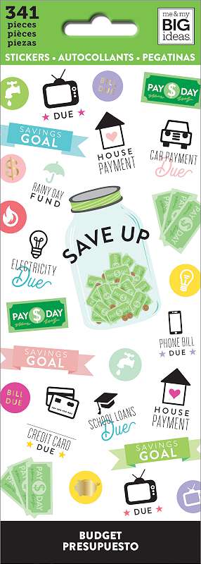 Me & My Big Ideas Stickers 8/Sheets Budget, 341/Pkg