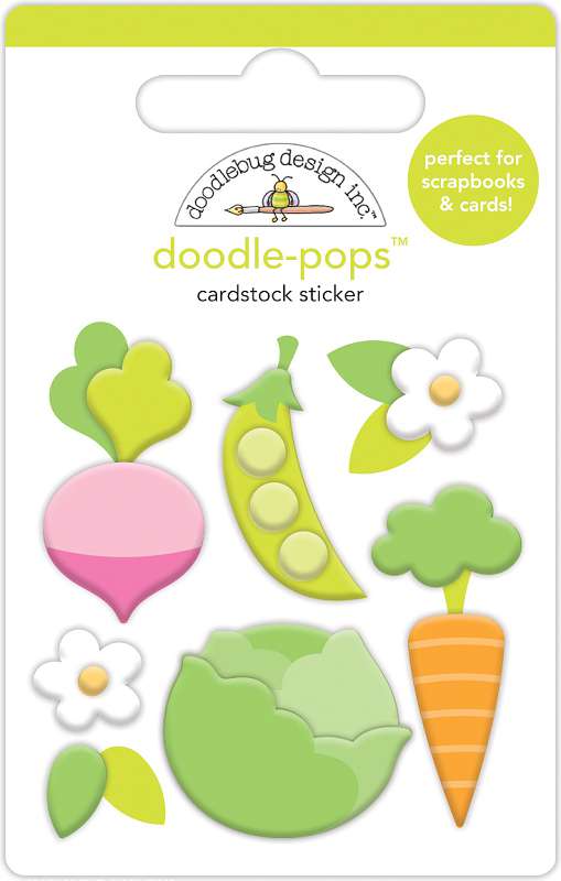 Doodlebug Doodle-Pops 3D Stickers Little Garden