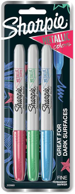 Sharpie Metallic Fine Point Permanent Markers 3/Pkg Ruby, Sapphire, Emerald
