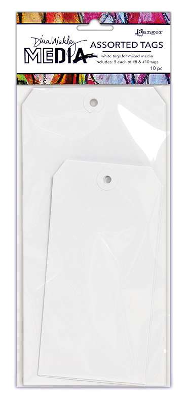 Dina Wakley Media White Tags #8 & #10
