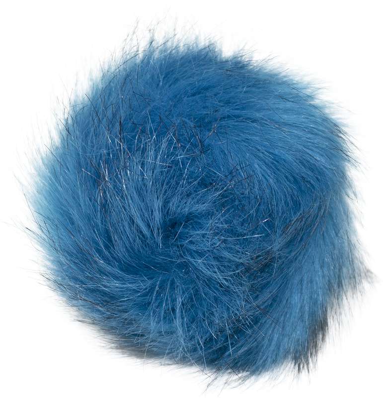 Faux Fur Pom With Loop Turquoise
