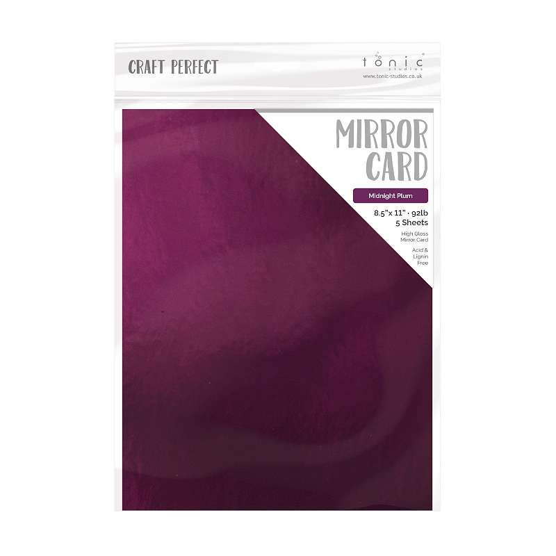 Craft Perfect Mirror Cardstock 8.5"X11" 5/Pkg Midnight Plum