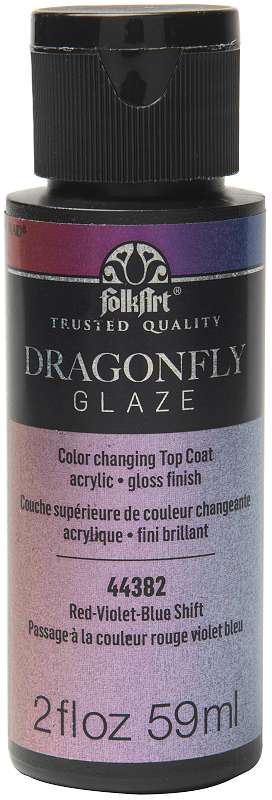 Folkart Dragonfly Glaze Topcoat 2.5oz Red/Violet/Blue