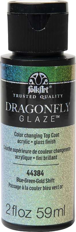 Folkart Dragonfly Glaze Topcoat 2.5oz Blue, Green, Gold Shift