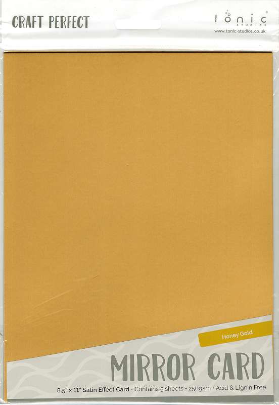 Craft Perfect Mirror Cardstock 92lb 8.5"X11" 5/Pkg Satin Honey Gold