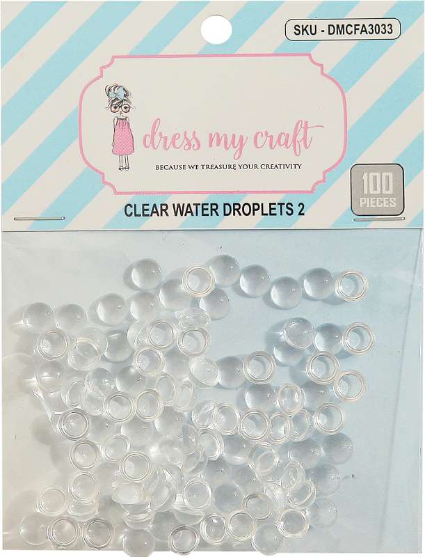 Dress My Crafts Water Droplet Embellishments 100/Pkg #2, 6mm