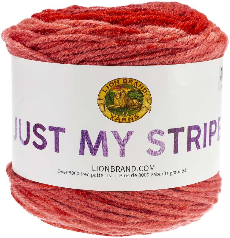 Lion Brand Yarn Just My Stripe Cherry