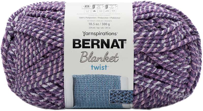 Bernat Blanket Twist Yarn Grape Kiss
