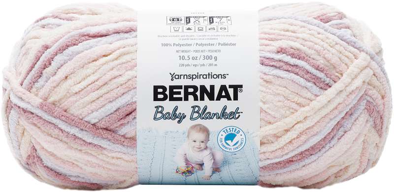 Bernat Baby Blanket Big Ball Yarn Raspberry Kisses