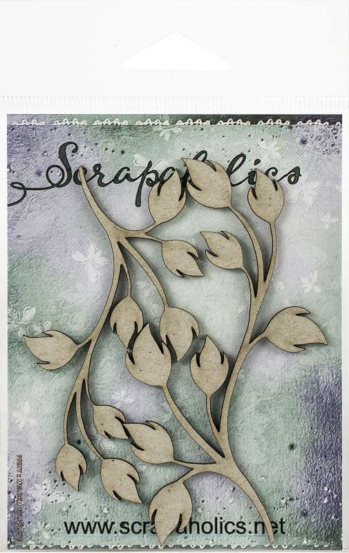 Scrapaholics Laser Cut Chipboard 1.8mm Thick Whimsy Vine 3, 2/Pkg, 4"-2"