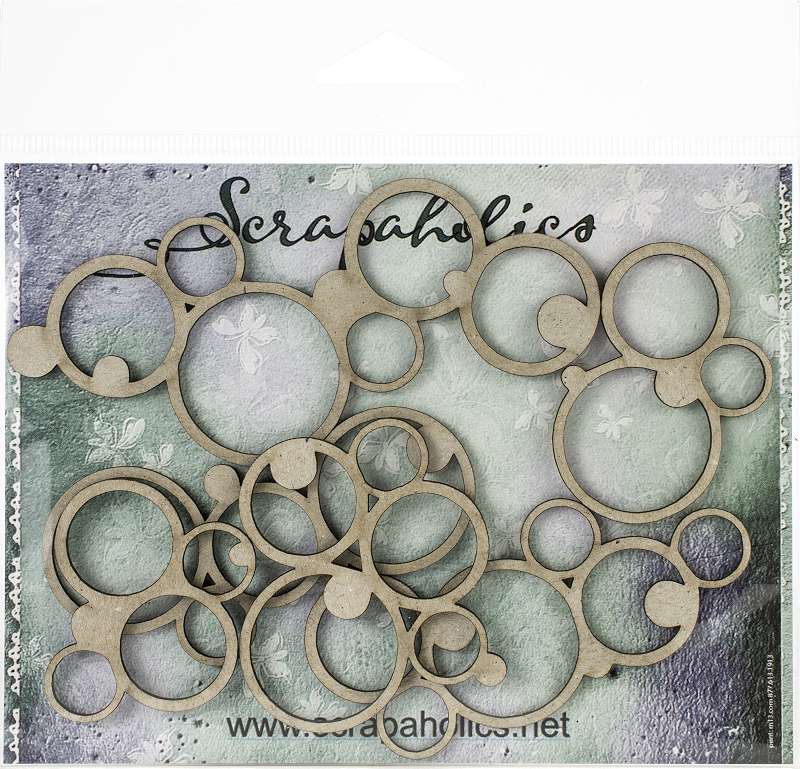 Scrapaholics Laser Cut Chipboard 1.8mm Thick Circle Clusters, 6/Pkg, 1.5"-4.25"