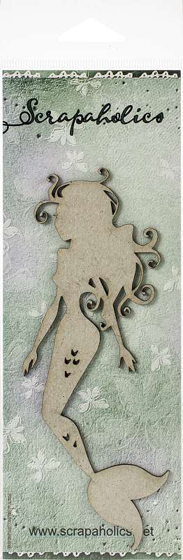 Scrapaholics Laser Cut Chipboard 1.8mm Thick Floating Mermaid, 6"X2.6"