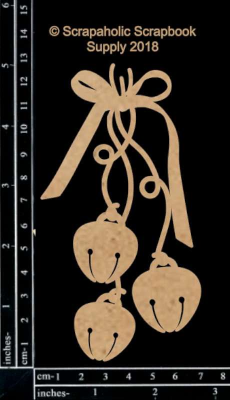 Scrapaholics Laser Cut Chipboard 1.8mm Thick Jingle Bell Dangle, 5"X2.75"