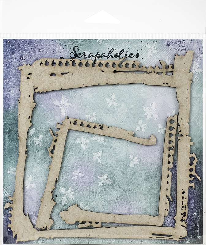 Scrapaholics Laser Cut Chipboard 1.8mm Thick Grunge Frame, 3/Pkg, 6"-3"