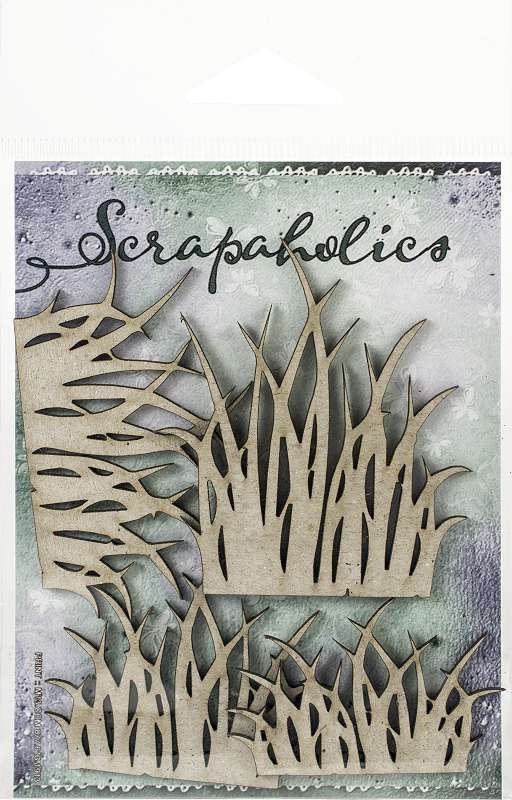 Scrapaholics Laser Cut Chipboard 1.8mm Thick Grass Patches, 4/Pkg, 2"-2.5"