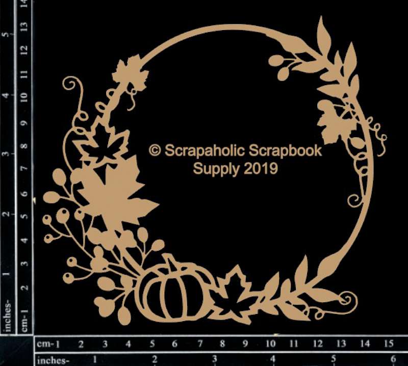 Scrapaholics Laser Cut Chipboard 1.8mm Thick Fall Foliage Frame, 6"X5.25"