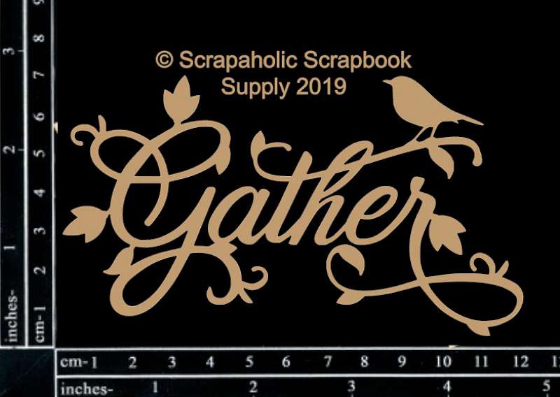 Scrapaholics Laser Cut Chipboard 1.8mm Thick Gather, 4.75"X2.75"