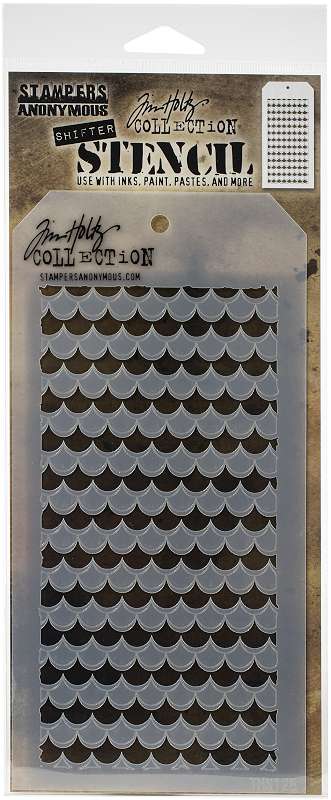 Tim Holtz Layered Stencil 4.125"X8.5" Shifter Scallop