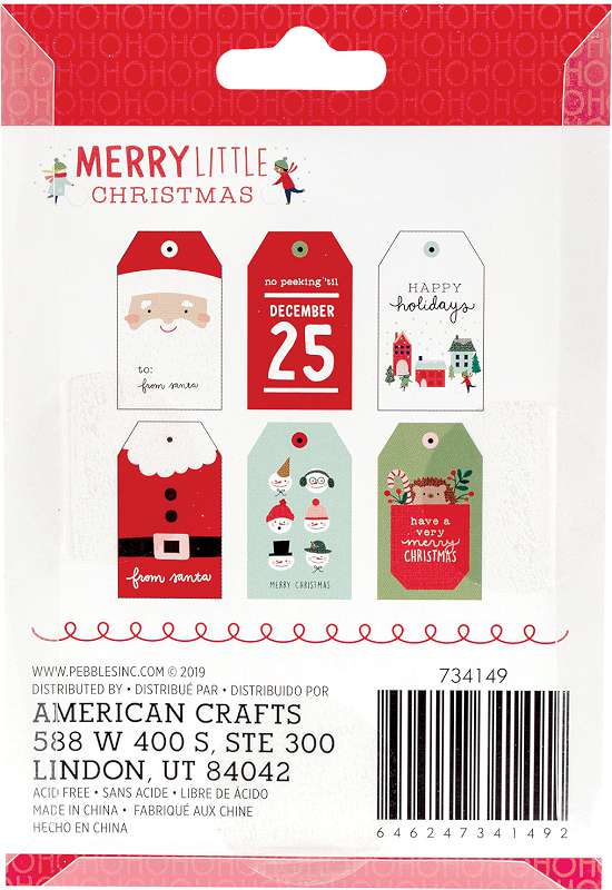 Merry Little Christmas Cardstock Tags 36/Pkg 6 Designs/6 Each