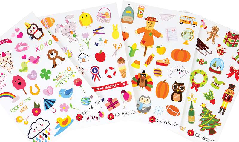 Oh Hello Planner Stickers 4 Sheets Holiday Decorative