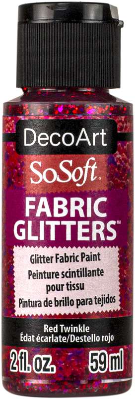 SoSoft Fabric Glitters Acrylic Paint 2oz Red Twinkle