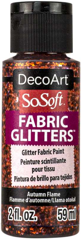 SoSoft Fabric Glitters Acrylic Paint 2oz Autumn Flame - Orange