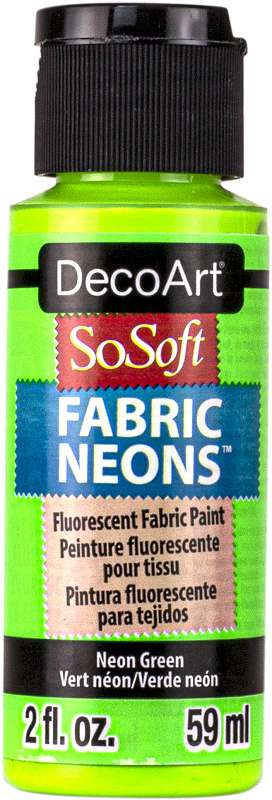 SoSoft Fabric Neons Acrylic Paint 2oz Neon Green
