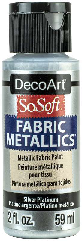 SoSoft Fabric Acrylic Metallic Paint 2oz Silver Platinum