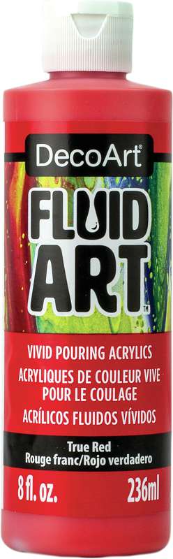 DecoArt FluidArt Ready-To-Pour Acrylic Paint 8oz True Red