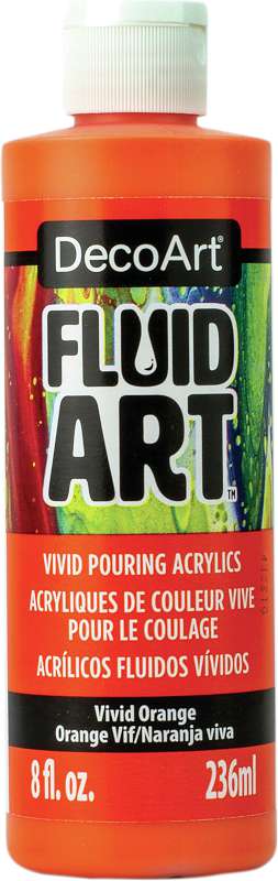 DecoArt FluidArt Ready-To-Pour Acrylic Paint 8oz Vivid Orange