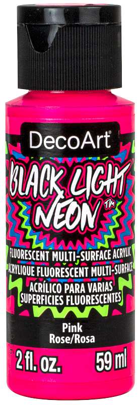 Americana Black Light Neon Acrylic Paint 2oz Pink