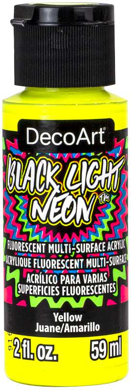 Americana Black Light Neon Acrylic Paint 2oz Yellow