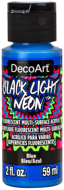 Americana Black Light Neon Acrylic Paint 2oz Blue