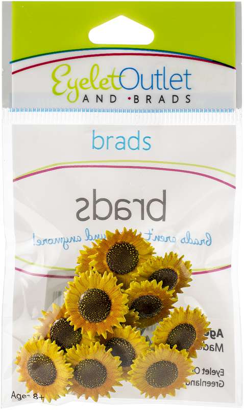 Eyelet Outlet Shape Brads 12/Pkg Sunflower
