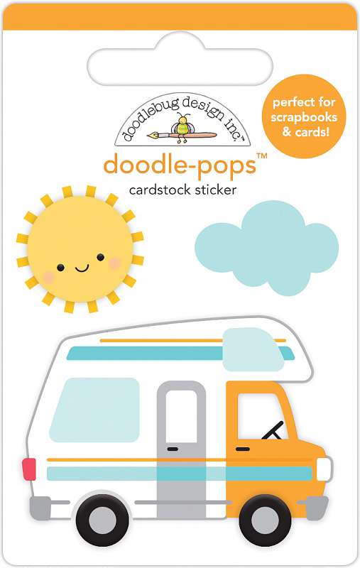 Doodlebug Doodle-Pops 3D Stickers Road Trip, I Heart Travel