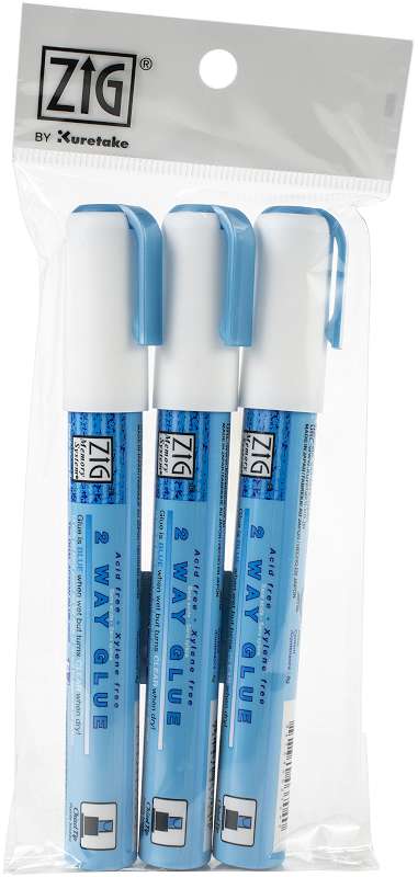 Kuretake Zig 2-Way Glue Pen 3/Pkg Chisel Tip