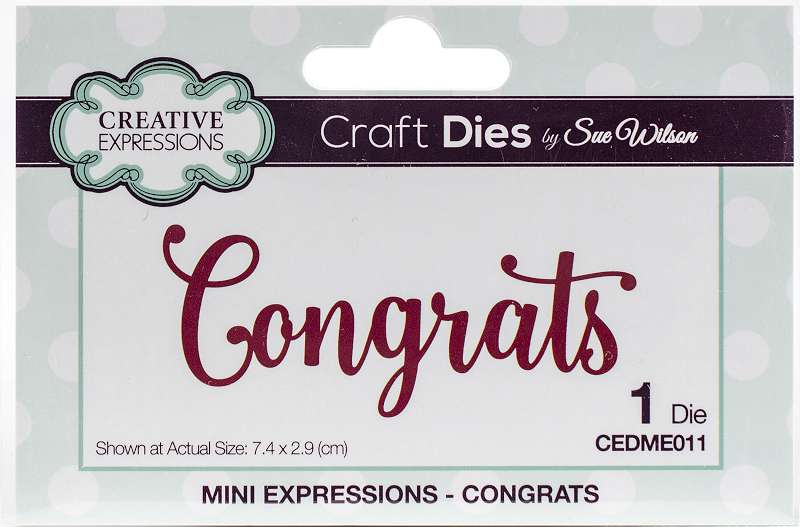 Creative Expressions Craft Dies By Sue Wilson Congrats