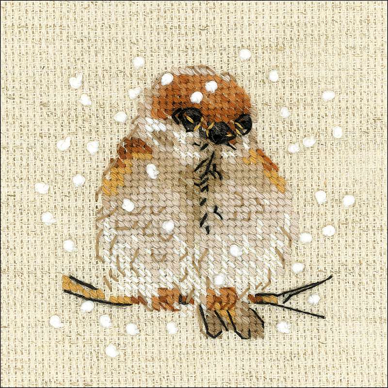 RIOLIS Counted Cross Stitch Kit 4"X4" Sparrow (14 Count)