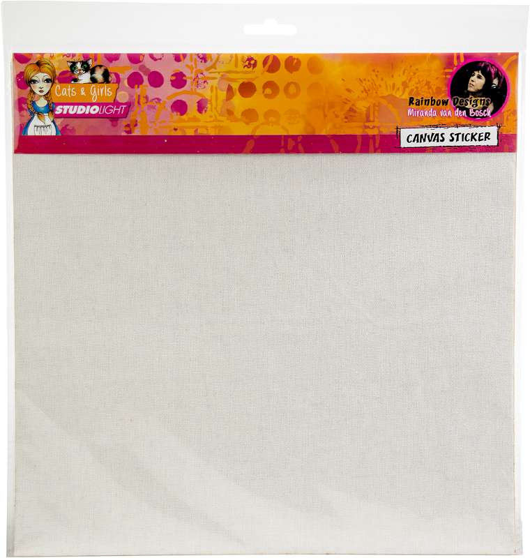 Studio Light Mixed Media Rainbow Designs Canvas Sticker White Self Adhesive Sheets 2/Pkg